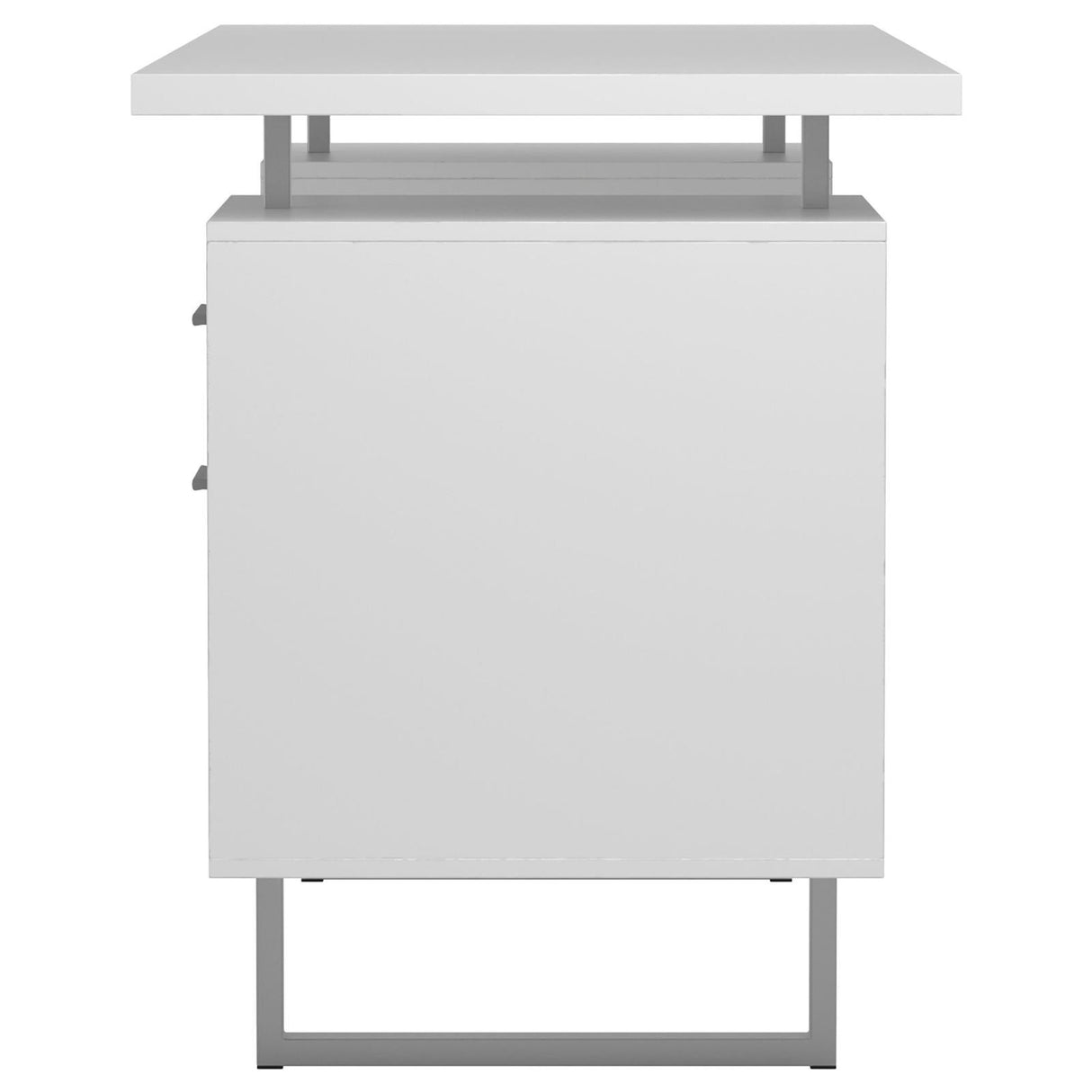 Lawtey White Gloss Floating Top Office Desk by Coaster at Eve Furniture