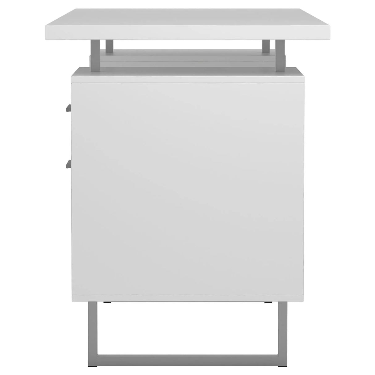 Lawtey White Gloss Floating Top Office Desk by Coaster at Eve Furniture