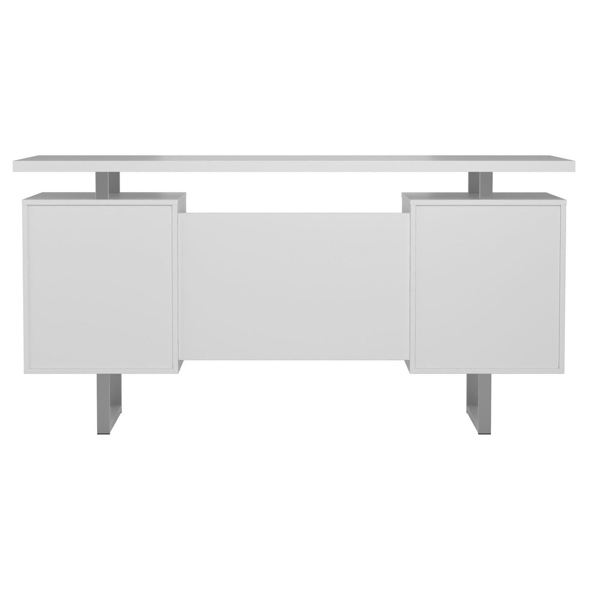 Lawtey White Gloss Floating Top Office Desk by Coaster at Eve Furniture