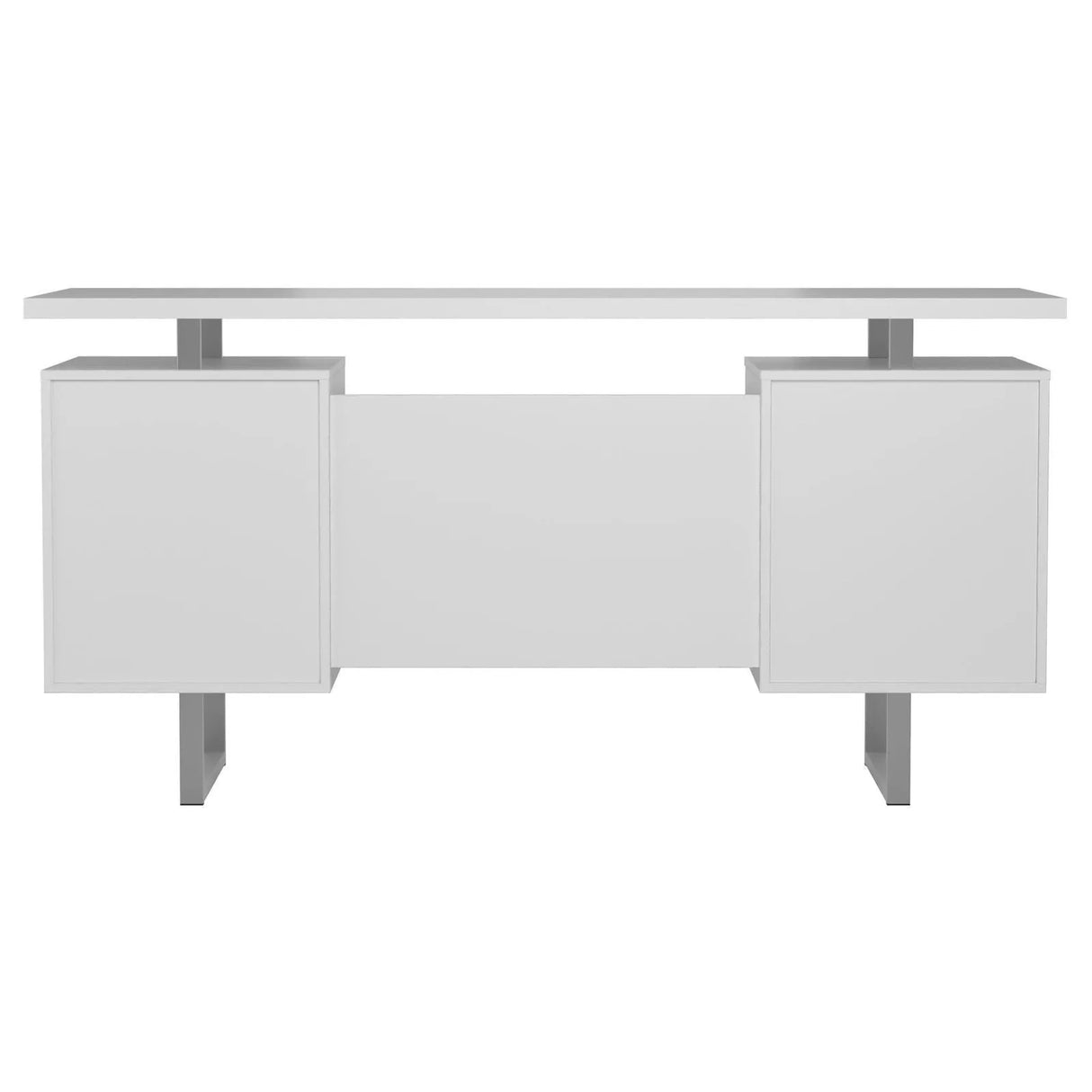 Lawtey White Gloss Floating Top Office Desk by Coaster at Eve Furniture