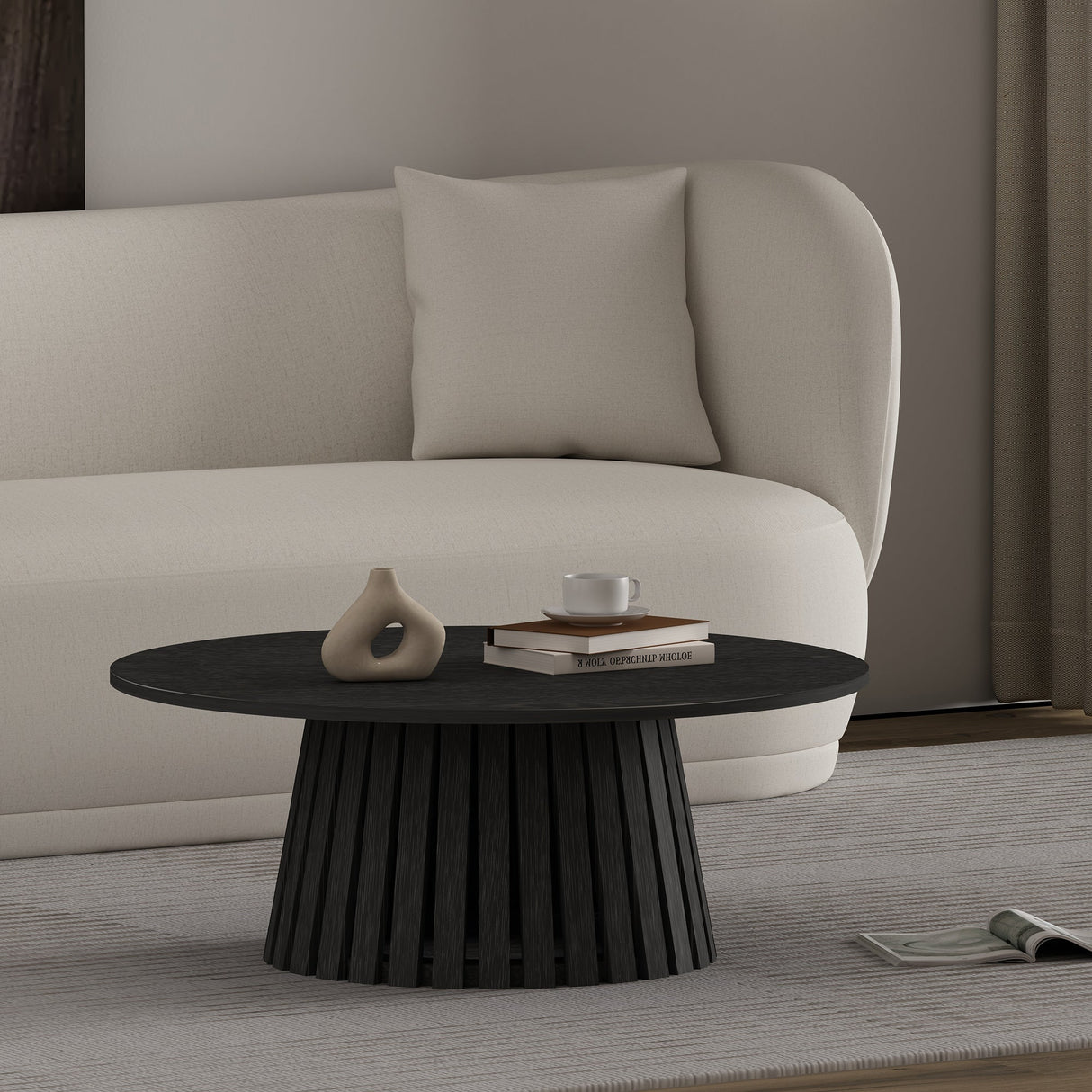 Layla 35.4" Coffee Table in Black by Manhattan Comfort at Eve Furniture