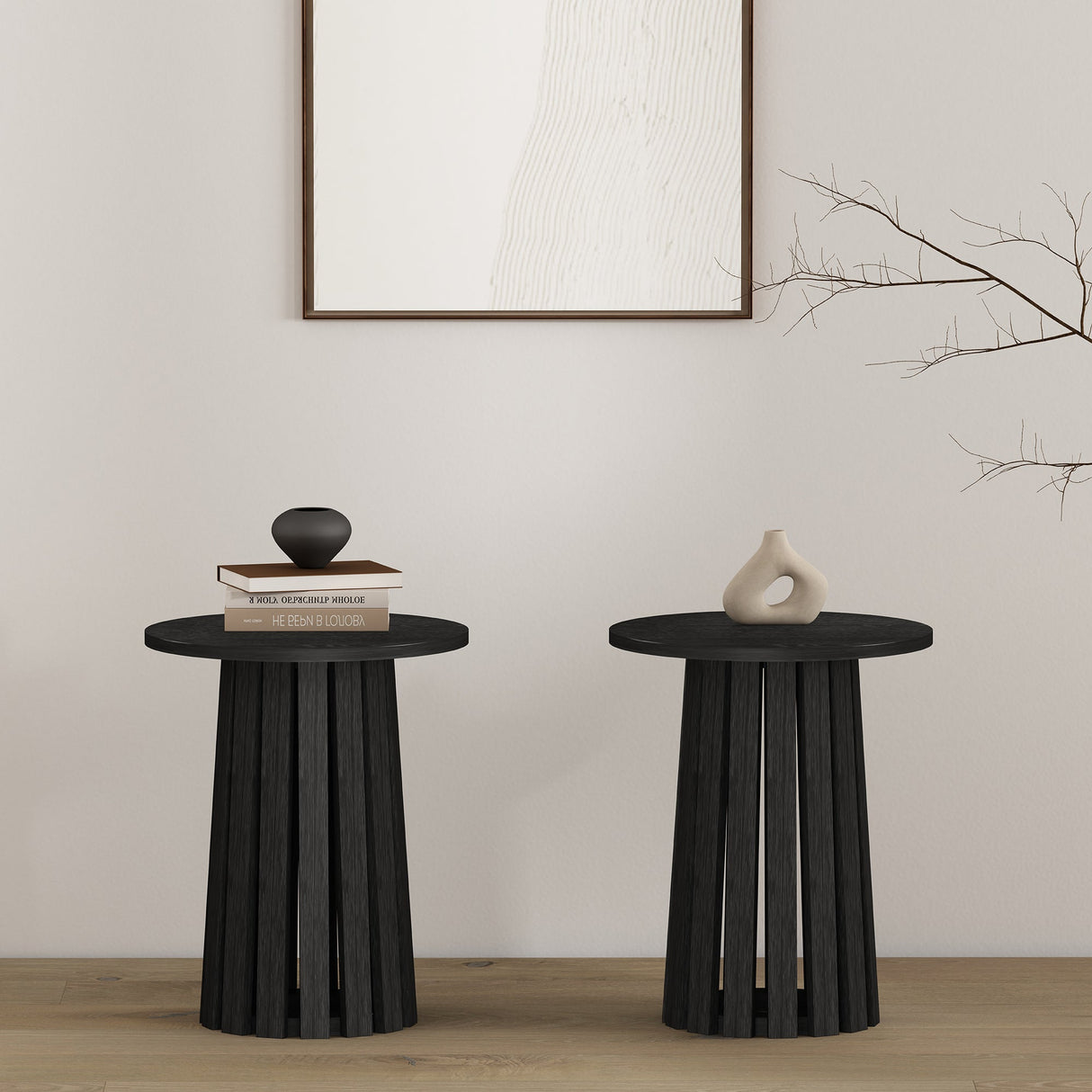 Layla End Table in Black (set of 2) by Manhattan Comfort at Eve Furniture