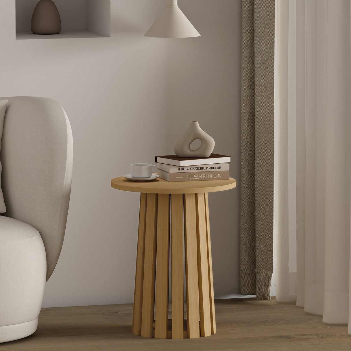 Layla End Table in Natural Oak by Manhattan Comfort at Eve Furniture