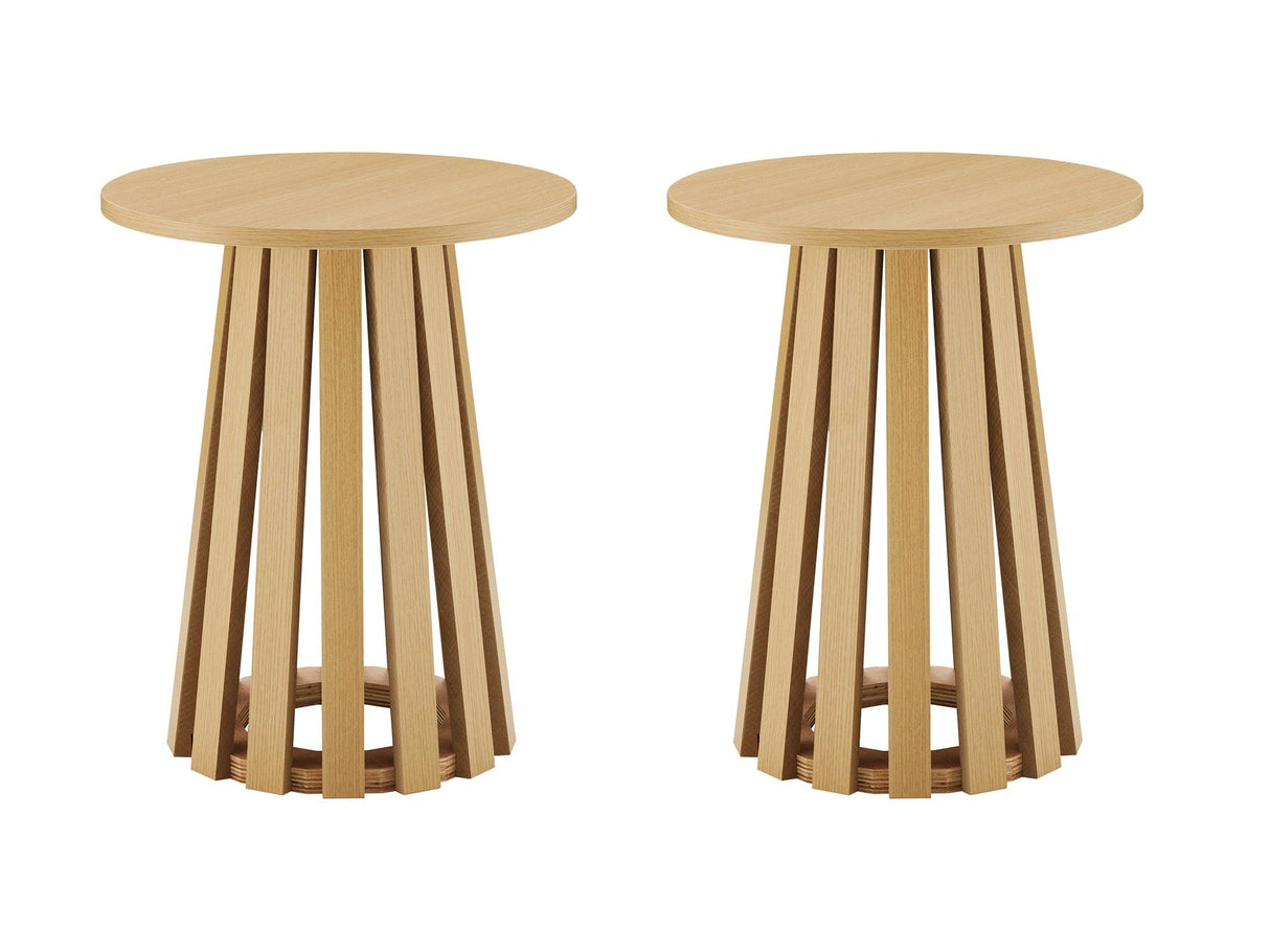 Layla End Table in Natural Oak (set of 2) by Manhattan Comfort at Eve Furniture