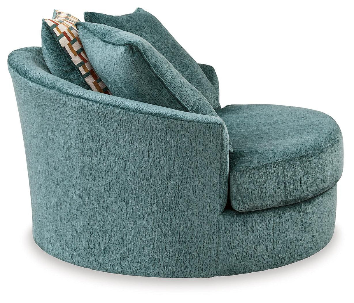 Laylabrook Teal Oversized Swivel Accent Chair by Ashley at Eve Furniture