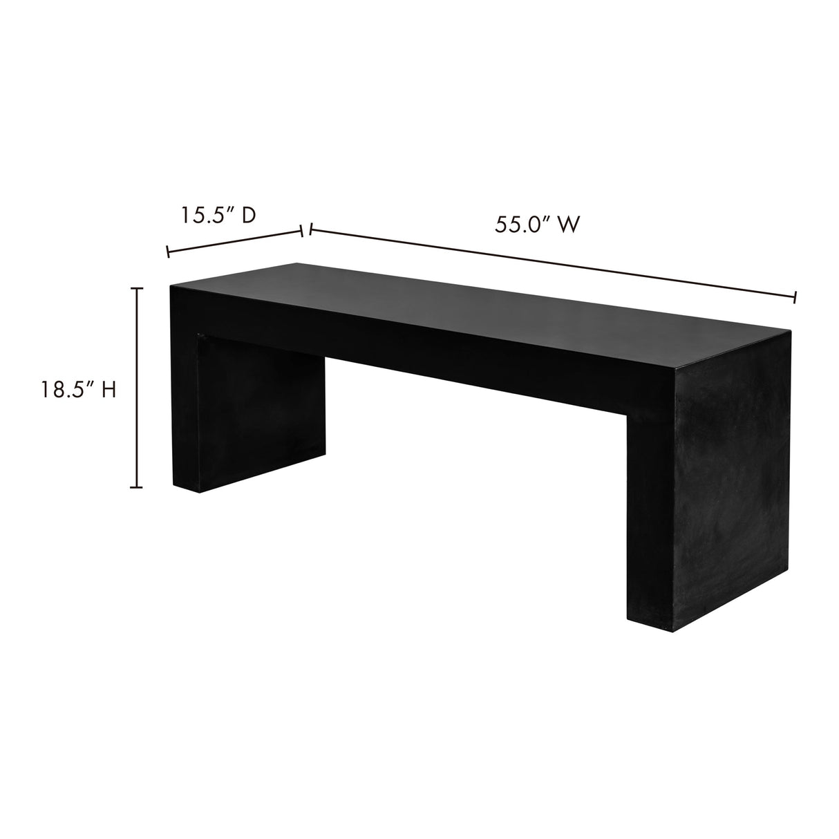 Lazarus Black Outdoor Bench by Moe's Home at Eve Furniture