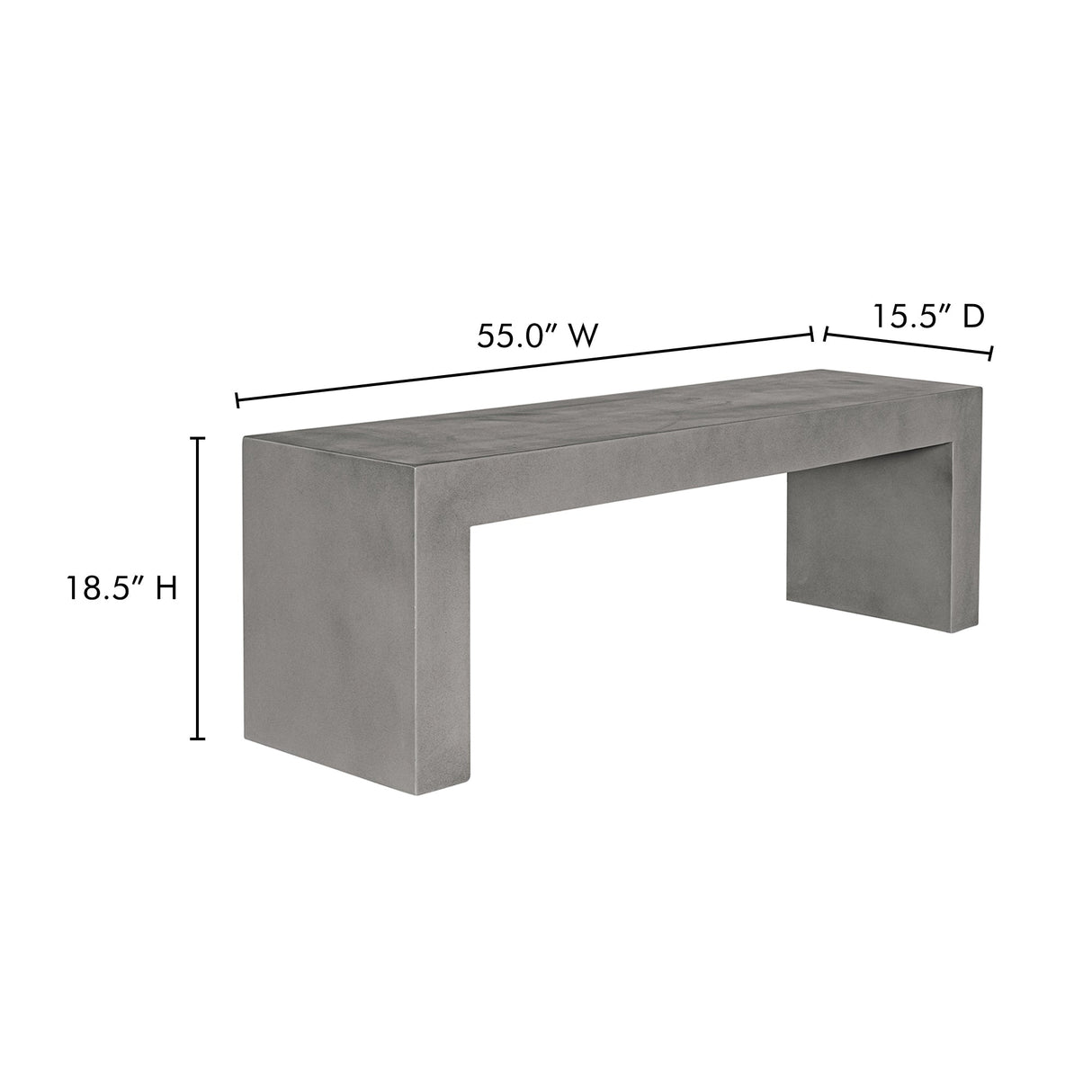 Lazarus Dark Grey Outdoor Bench by Moe's Home at Eve Furniture