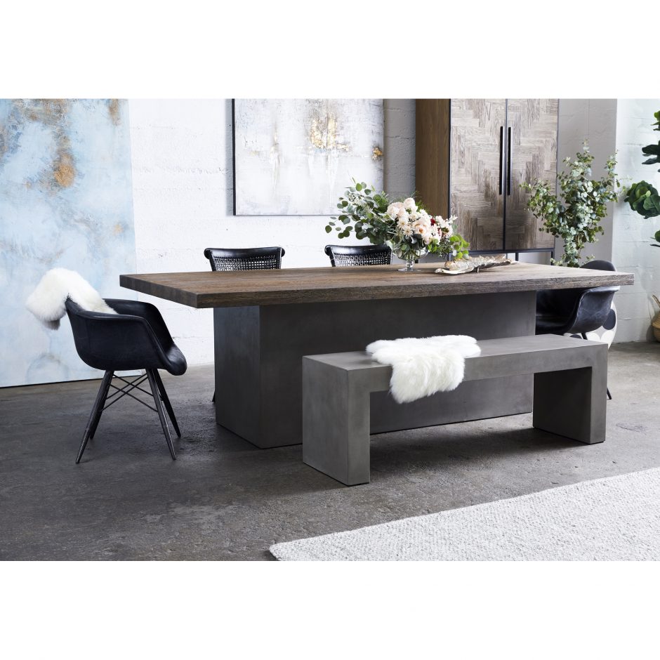 Lazarus Outdoor Bench Dark Grey by Moe's Home at Eve Furniture