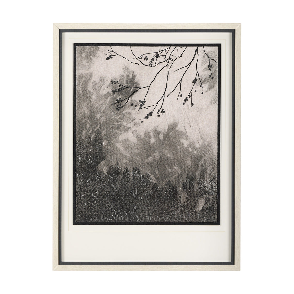 Leafy Shade II by Mercana Studio a Hand Embellished Textured Framed Art Print Matted under Glass by Mercana at Eve Furniture