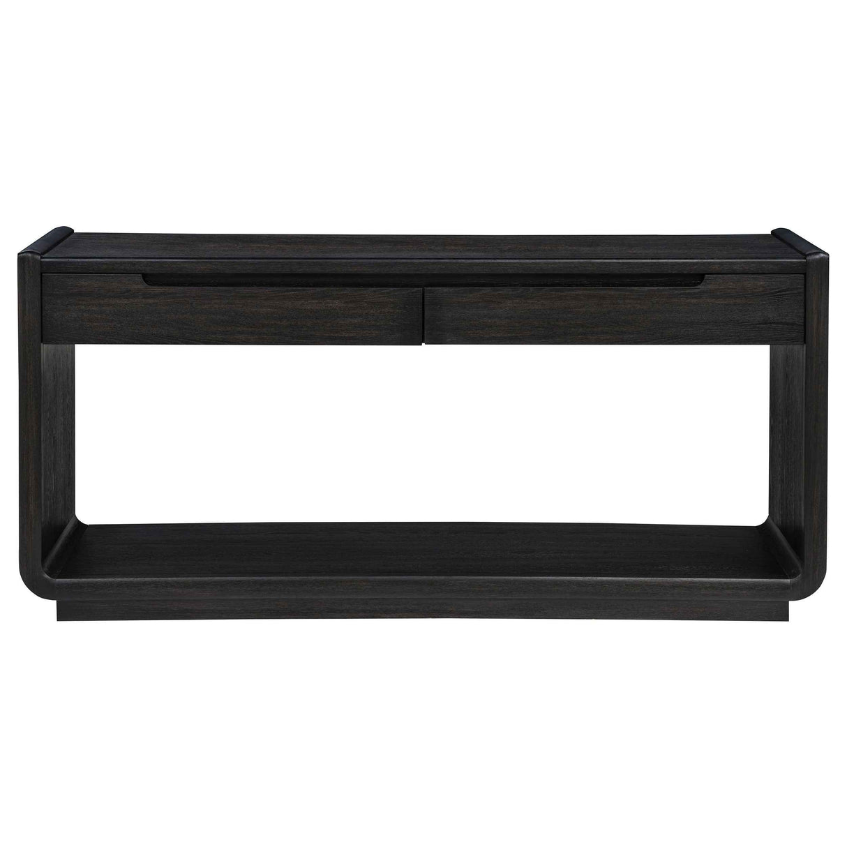 Leandro Burnished Black 2-drawer Entryway Sofa Console Table by Coaster at Eve Furniture