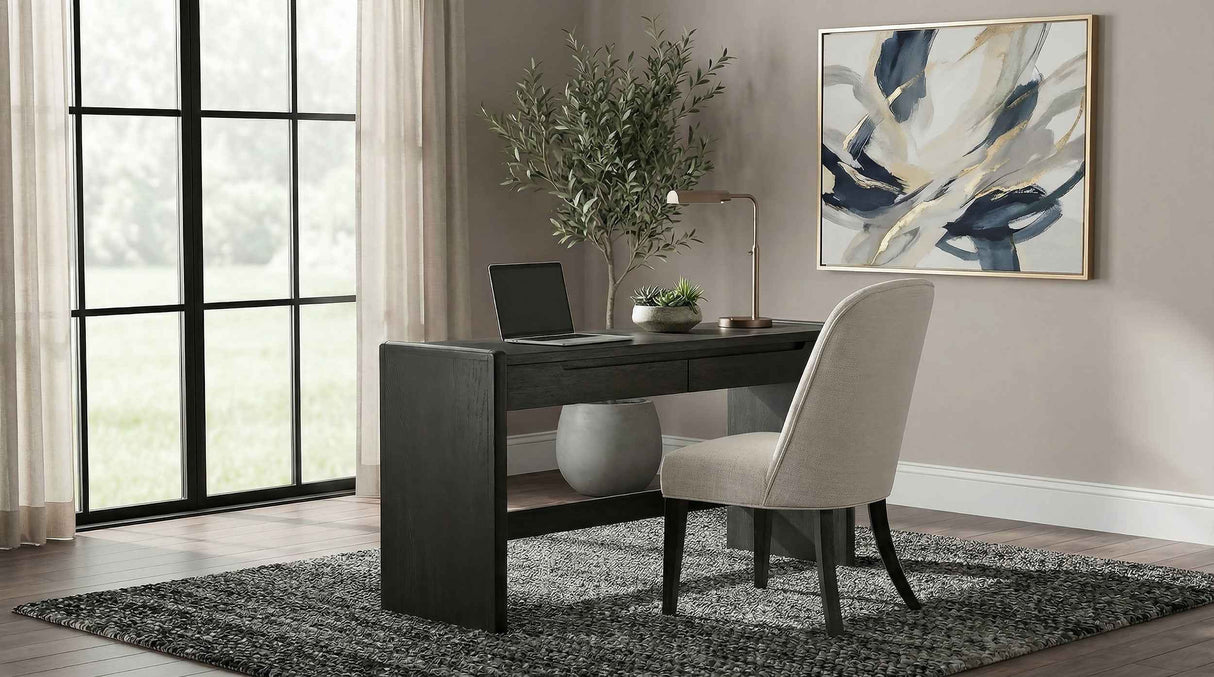 Leandro Burnished Black 2-drawer Home Office Writing Desk by Coaster at Eve Furniture