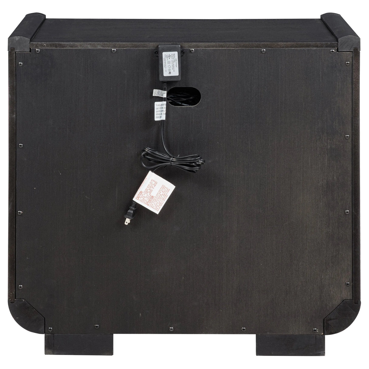 Leandro Burnished Black 2-drawer LED Nightstand with USB by Coaster at Eve Furniture