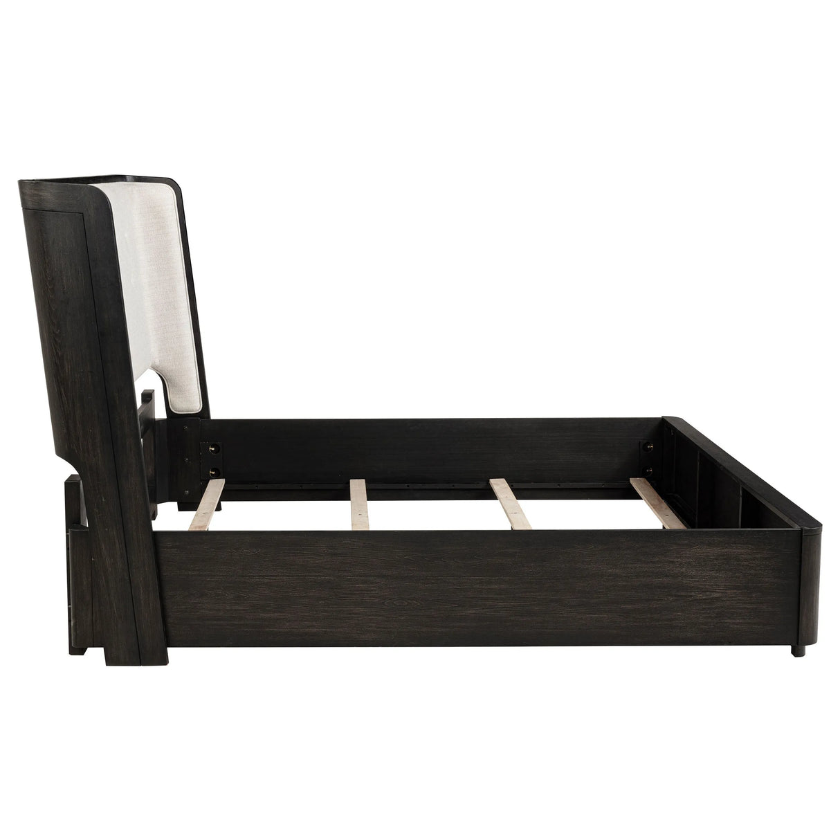 Leandro Burnished Black 55-inch Eastern King Wingback Bed by Coaster at Eve Furniture