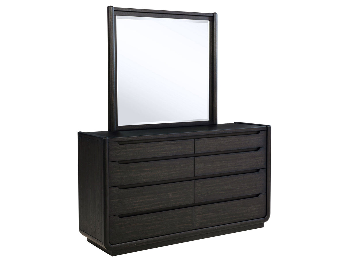 Leandro Burnished Black 8-drawer Bedroom Dresser with Mirror by Coaster at Eve Furniture