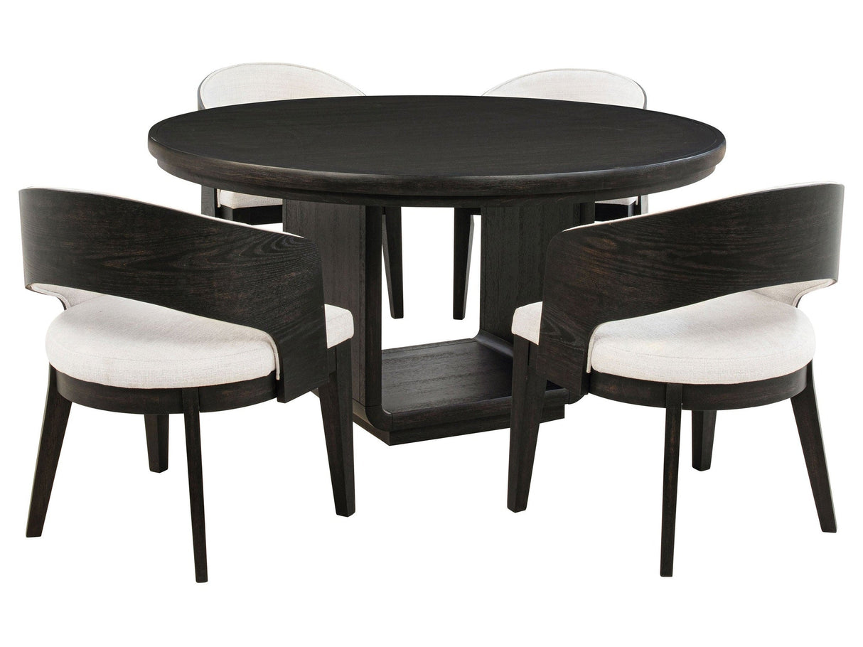 Leandro Burnished Black/Cream 5-piece Round Dining Table Set by Coaster at Eve Furniture