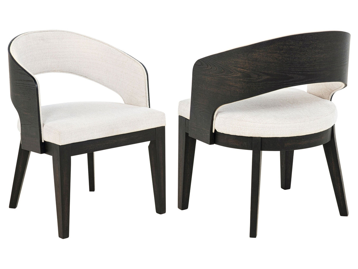 Leandro Burnished Black/Cream Upholstered Dining Arm Chair (Set of 2) by Coaster at Eve Furniture