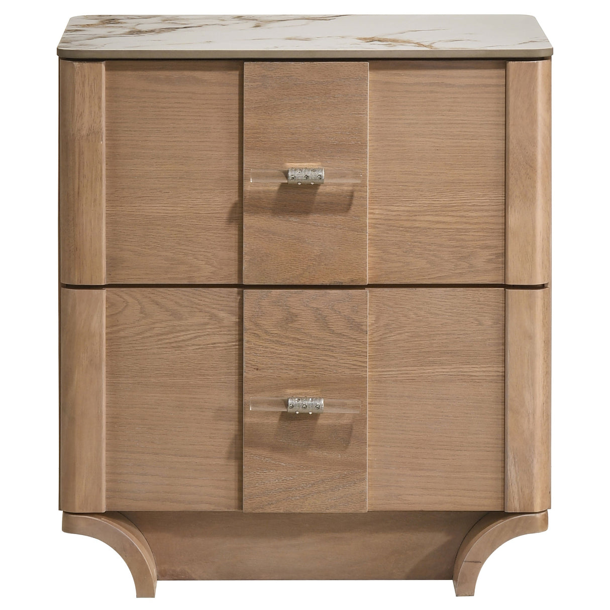 Leanne Light Oak 2-drawer Sinter Stone Top Nightstand by Coaster at Eve Furniture