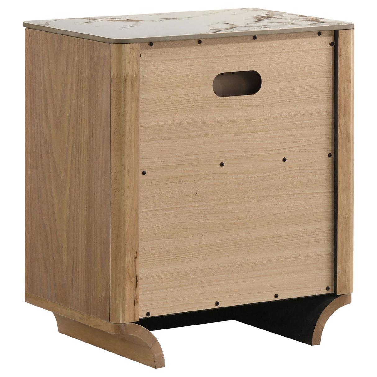 Leanne Light Oak 2-drawer Sinter Stone Top Nightstand by Coaster at Eve Furniture