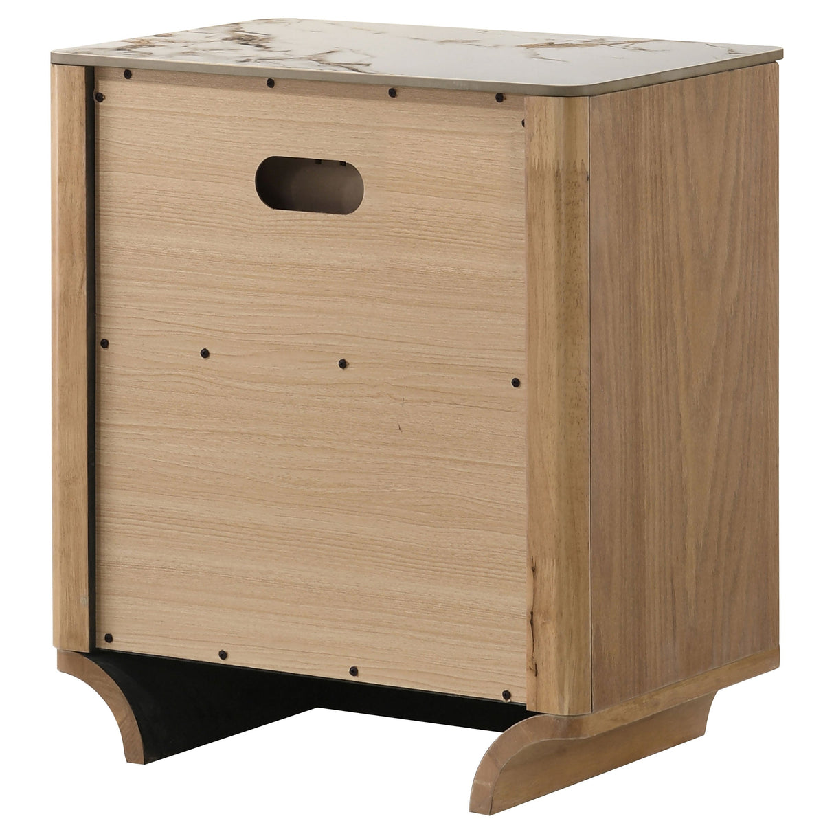 Leanne Light Oak 2-drawer Sinter Stone Top Nightstand by Coaster at Eve Furniture