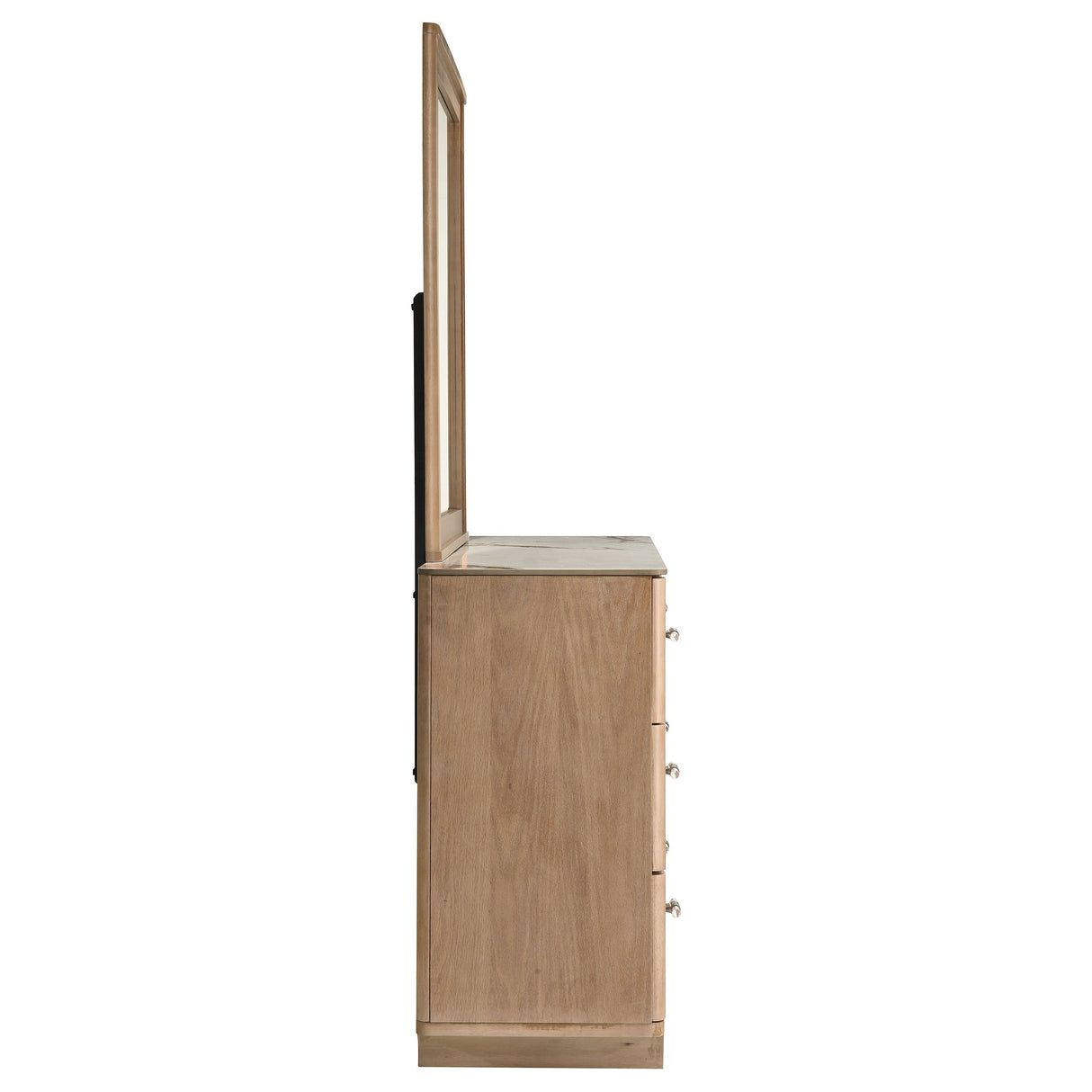 Leanne Light Oak 6-drawer Sinter Stone Top Dresser and Mirror by Coaster at Eve Furniture
