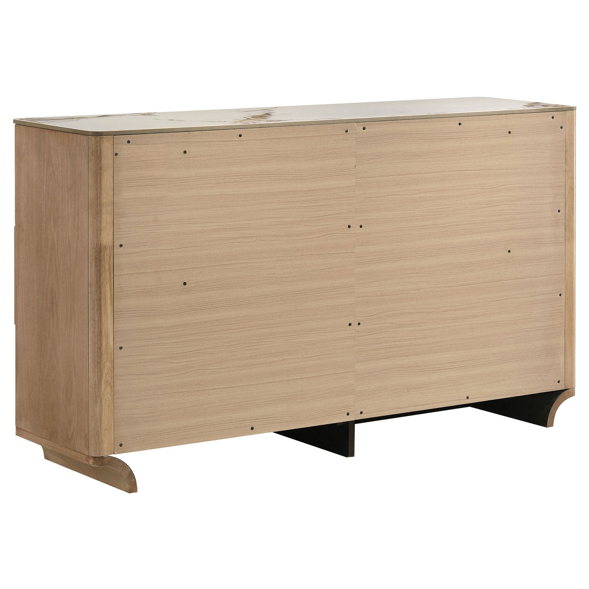 Leanne Light Oak 6-drawer Sinter Stone Top Dresser Cabinet by Coaster at Eve Furniture