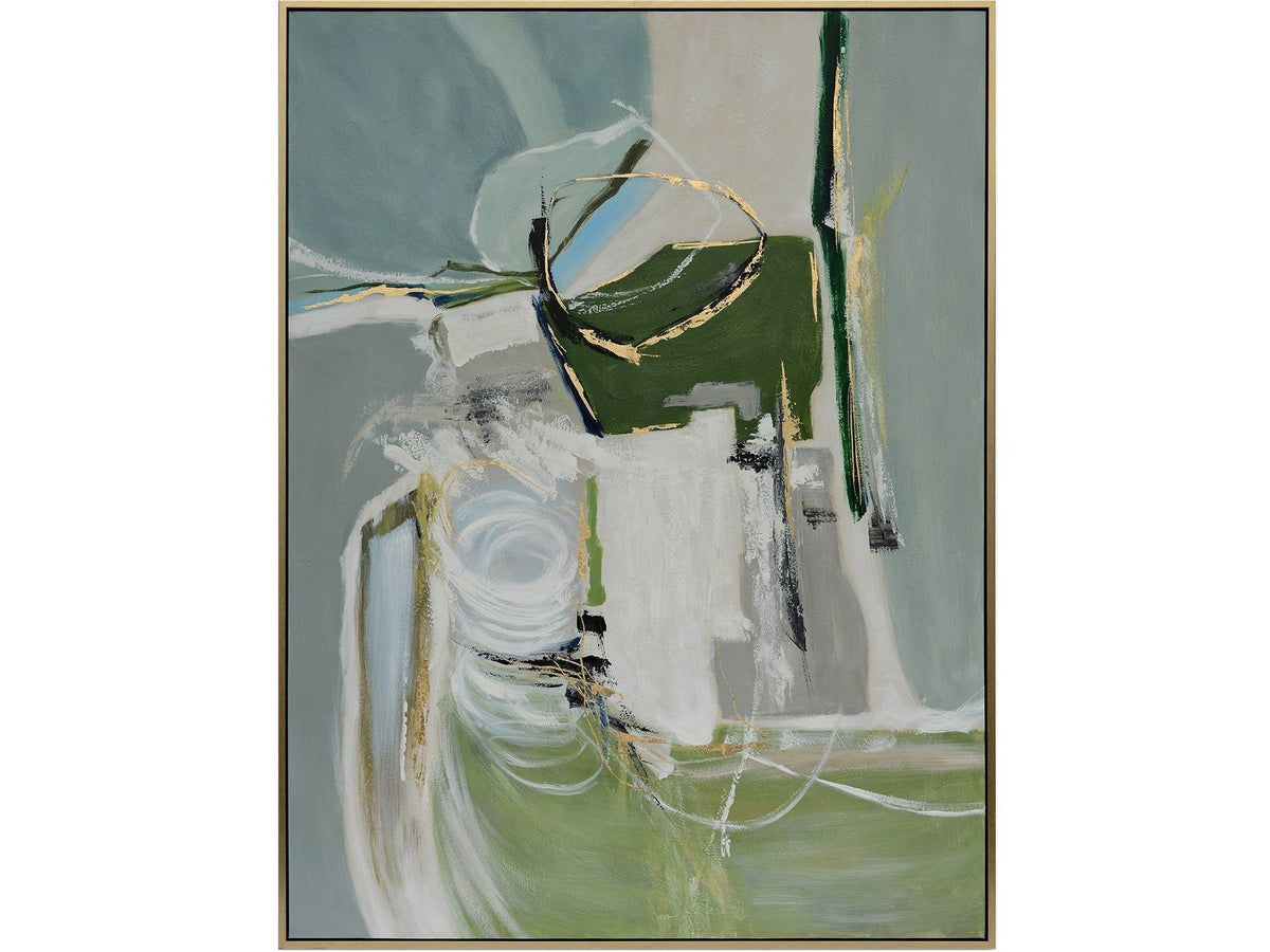 Leblanc 2 Green/Gold Canvas by Crestview at Eve Furniture