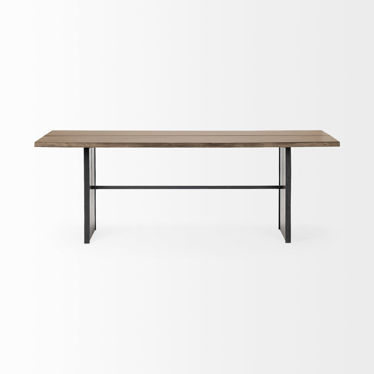 Ledger III Brown Solid Wood Top & Base Dining Table by Mercana at Eve Furniture