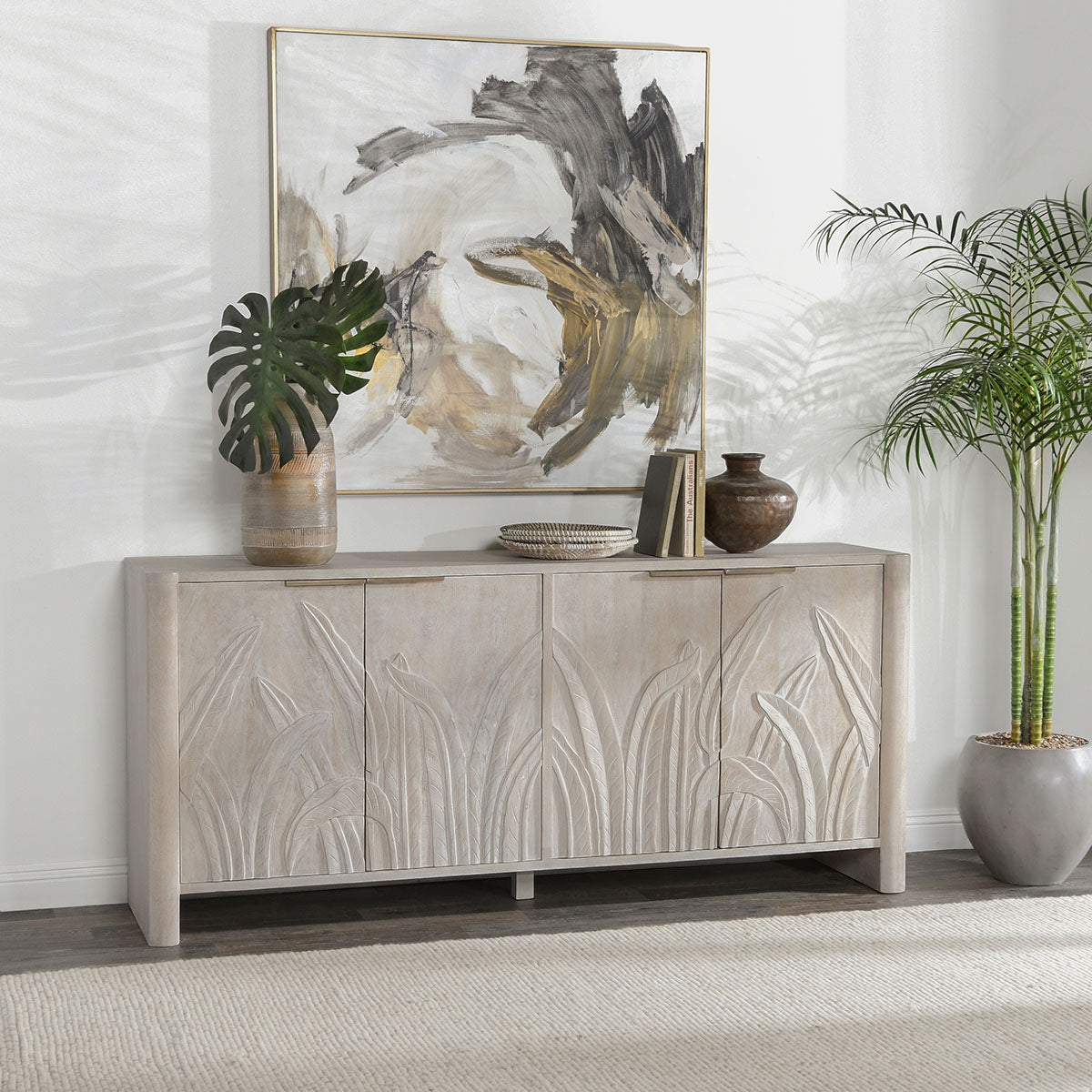 Ledro Whitewash Buffet by Classic Home at Eve Furniture