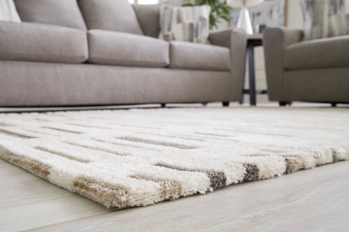 Leesdale Ivory/Brown/Black 5' x 7' Rug by Ashley at Eve Furniture