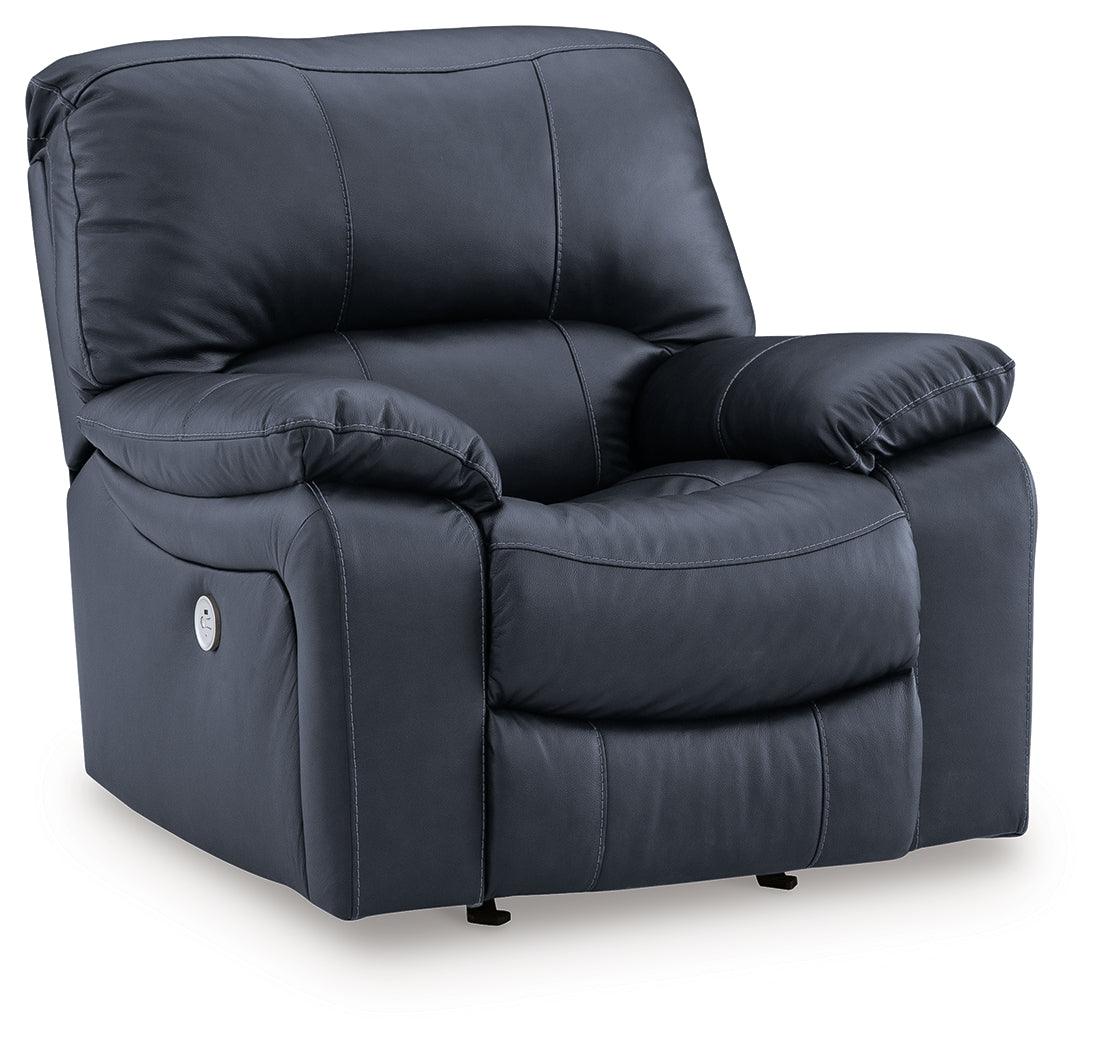 Leesworth Ocean Power Leather Recliner by Ashley at Eve Furniture