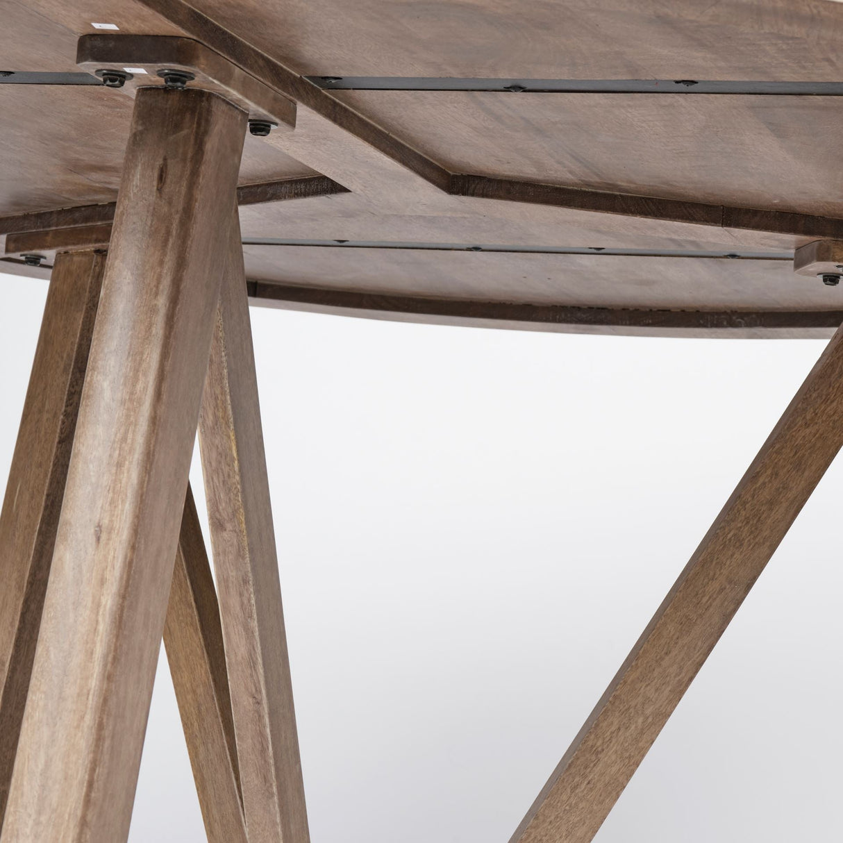 Legolas I Round Brown Solid Wood Top & Base Dining Table by Mercana at Eve Furniture