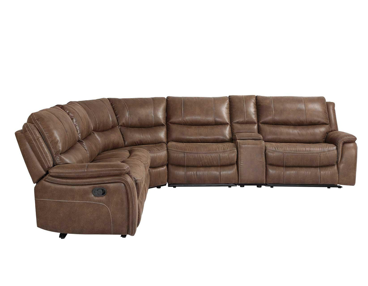 Lehi Warm Brindle 6-Piece Reclining Sectional by Steve Silver at Eve Furniture