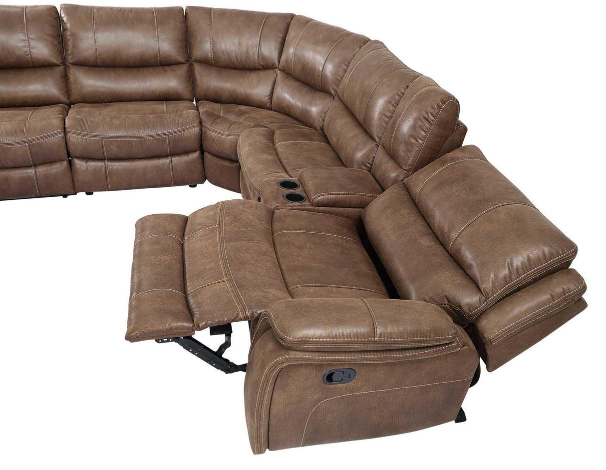 Lehi Warm Brindle 6-Piece Reclining Sectional by Steve Silver at Eve Furniture