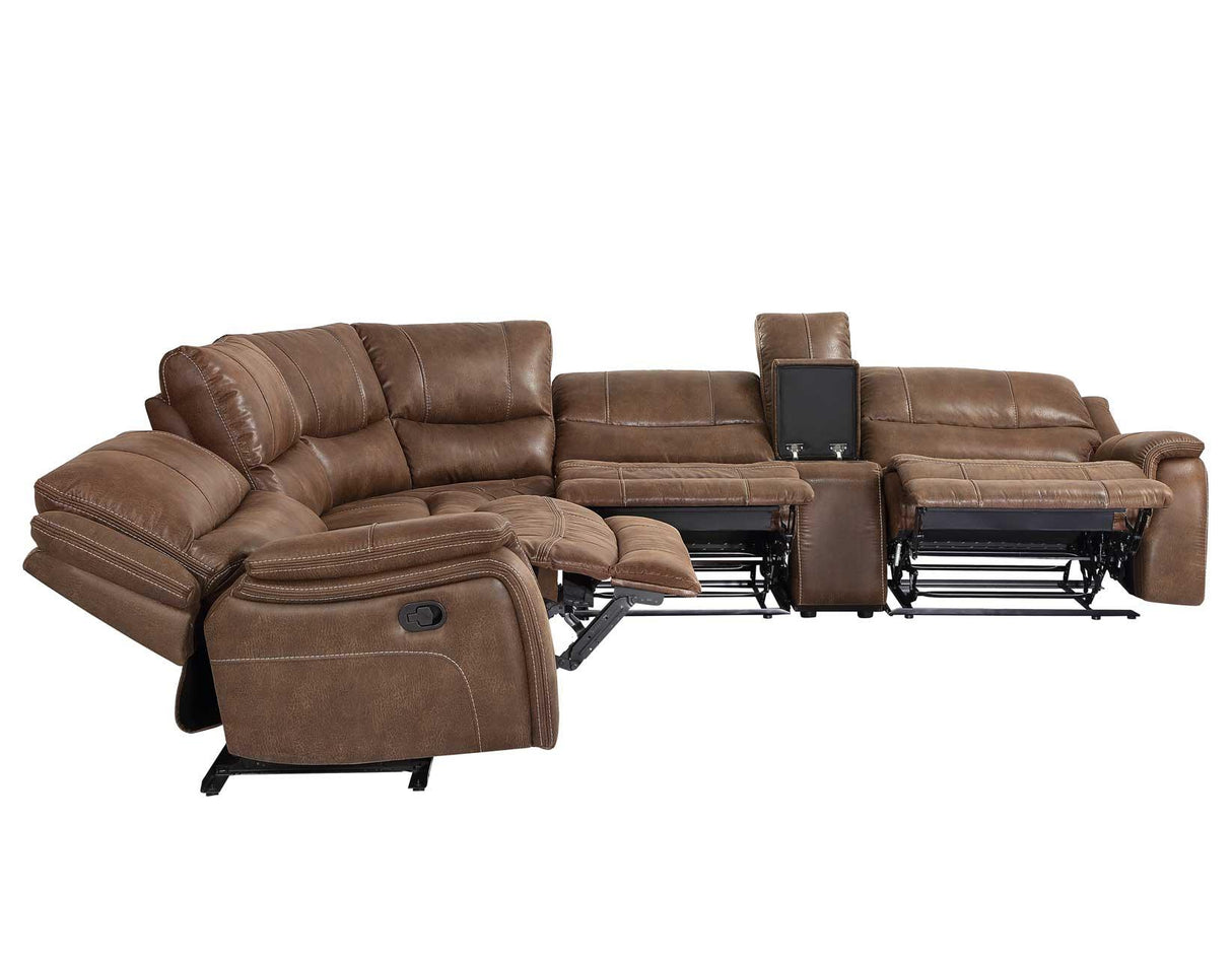 Lehi Warm Brindle 6-Piece Reclining Sectional by Steve Silver at Eve Furniture