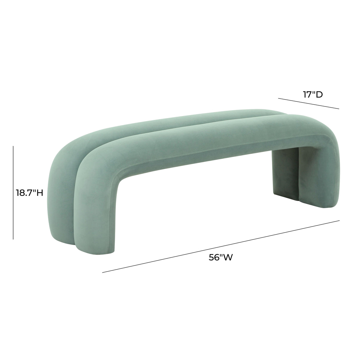 Leigh Velvet Channeled Bench by TOV Furniture at Eve Furniture