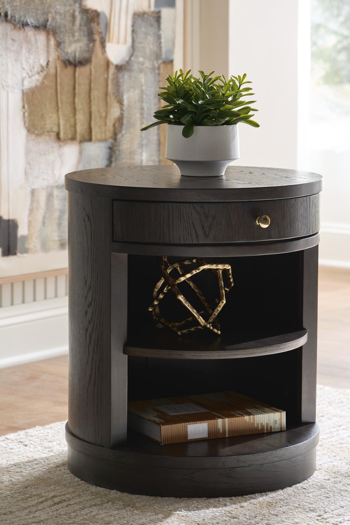 Leighmour Dark Brown Accent Table by Ashley at Eve Furniture