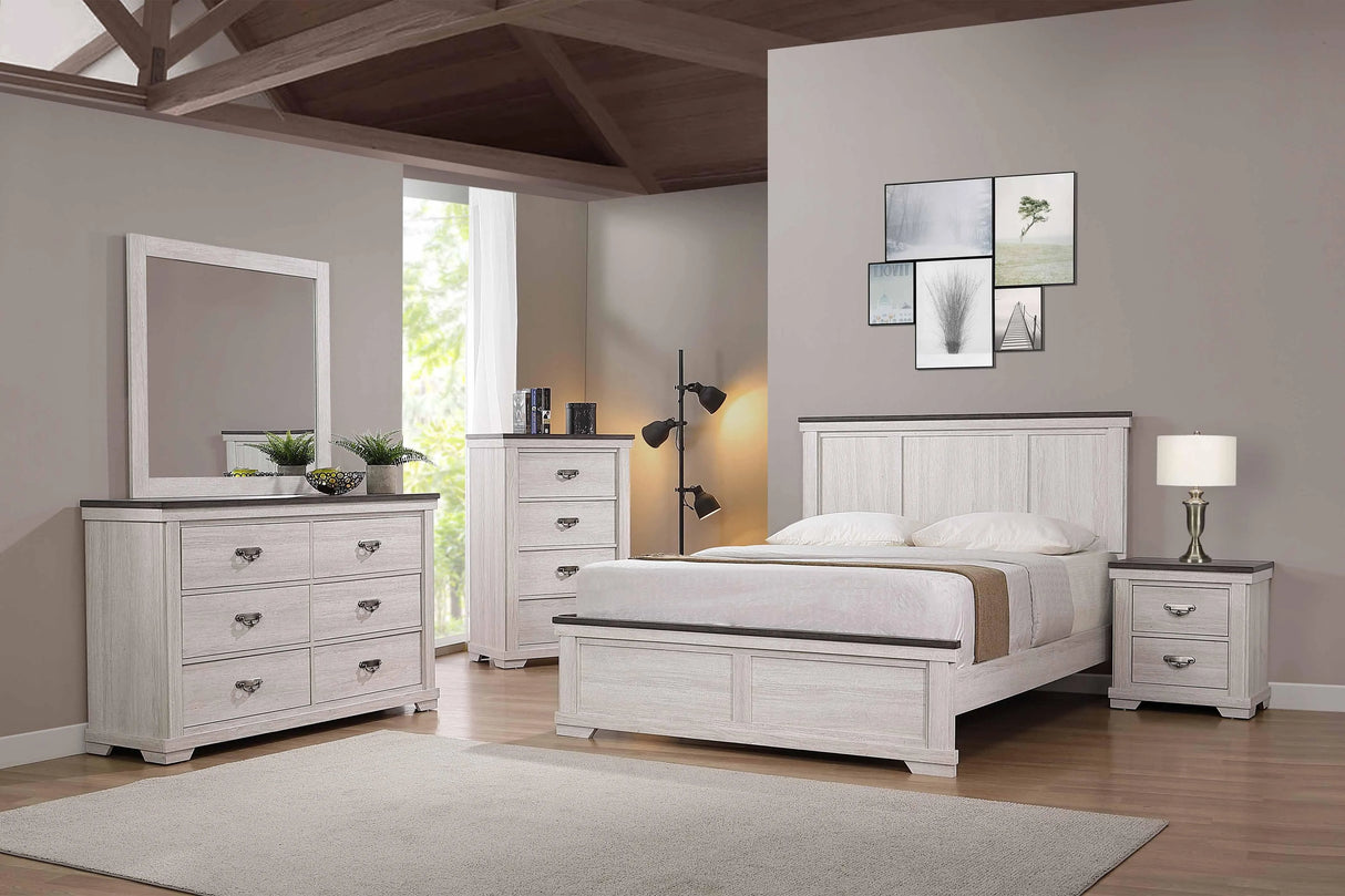 Leighton Cream and Brown Full Panel Bed by Crown Mark at Eve Furniture