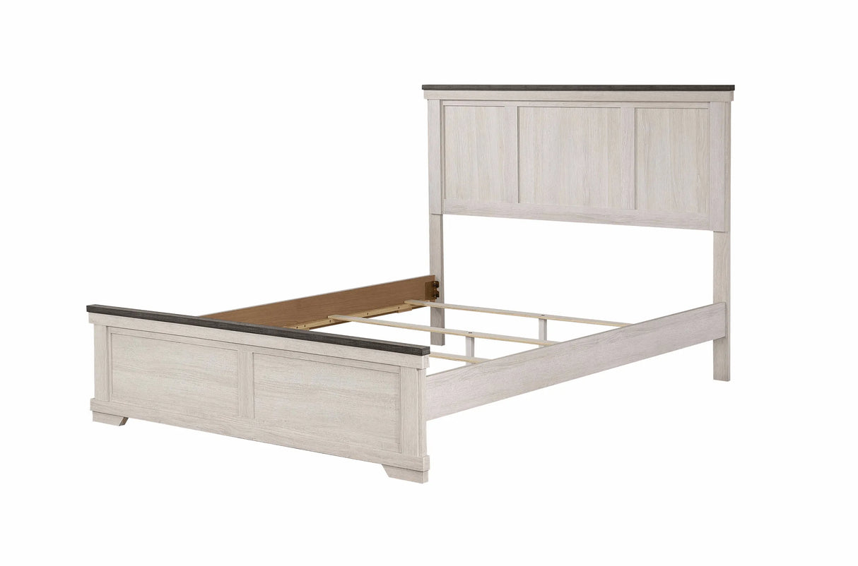 Leighton Cream and Brown Full Panel Bed by Crown Mark at Eve Furniture