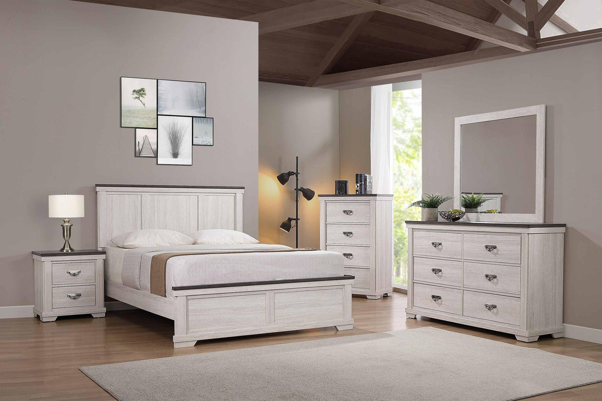 Leighton Cream and Brown Panel Bedroom Set by Crown Mark at Eve Furniture