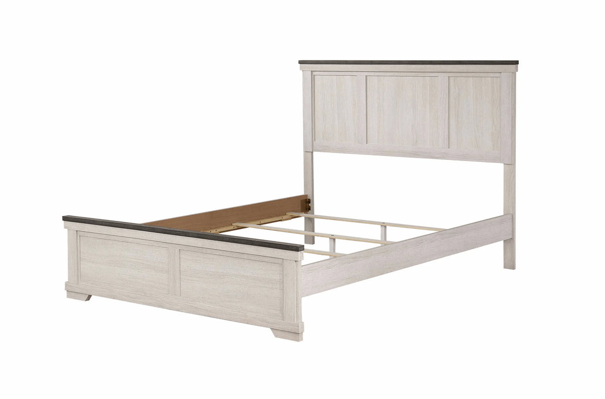 Leighton Cream and Brown Queen Panel Bed by Crown Mark at Eve Furniture