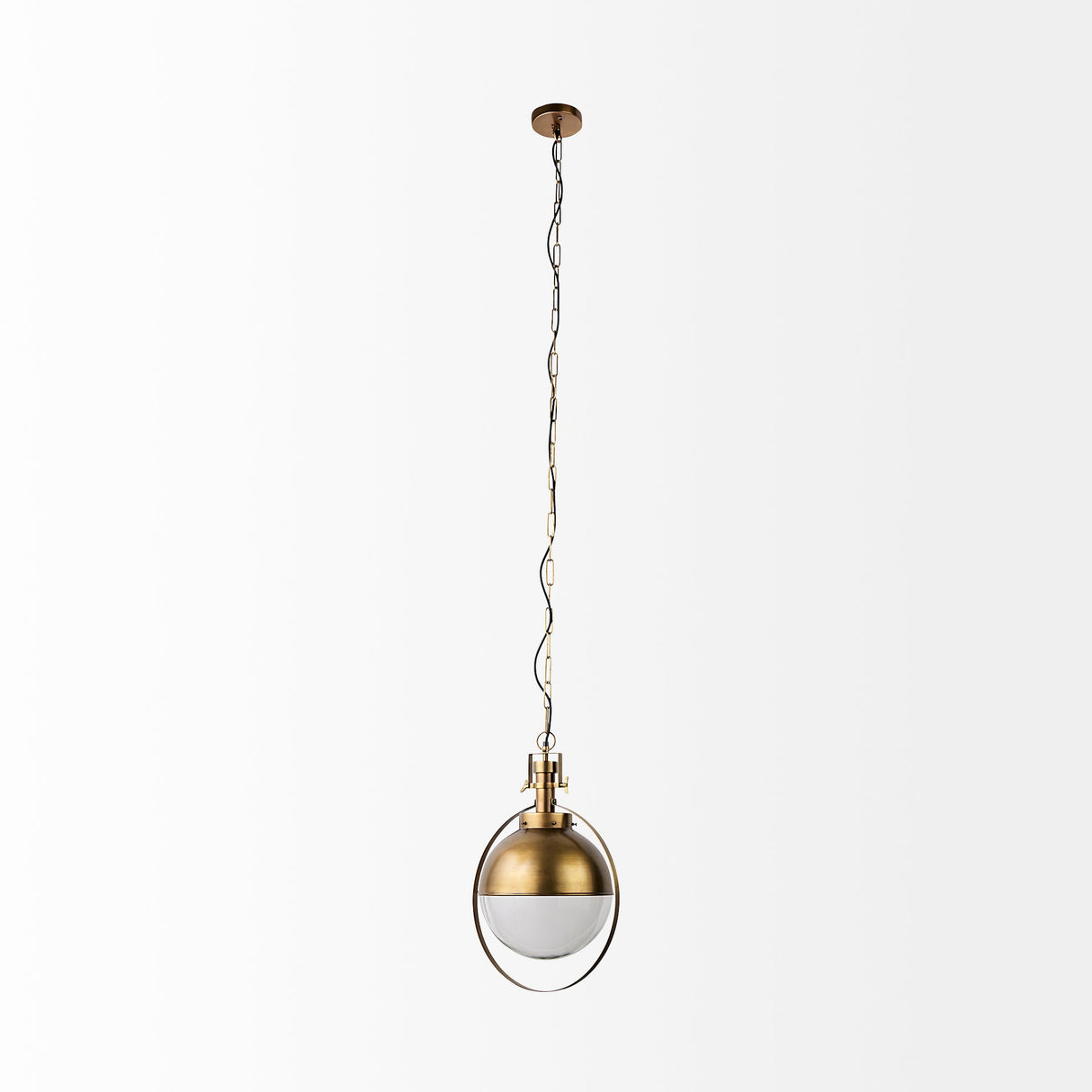 Leighton I 15x20 Gold Toned Metal Spherical Pendant Light by Mercana at Eve Furniture