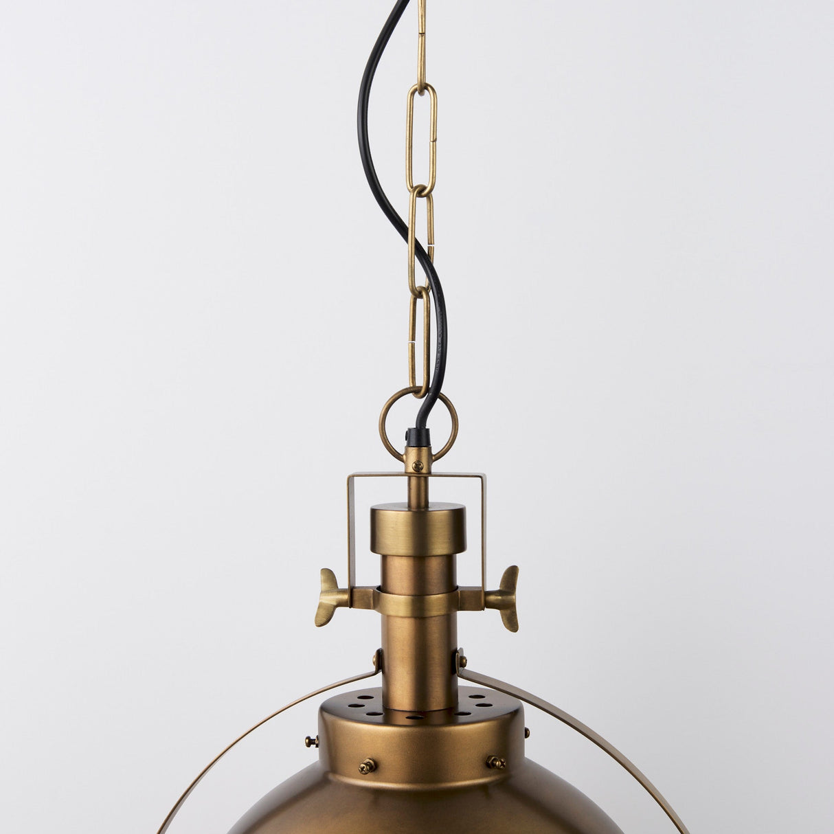 Leighton I Gold Toned Metal Spherical Pendant Light by Mercana at Eve Furniture