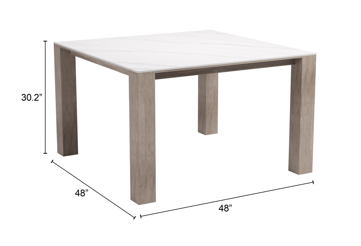 Leilani White Outdoor Square Dining Table (48") by Zuomod at Eve Furniture