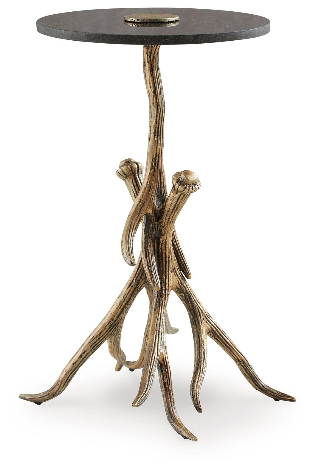 Lemkins Black/Antique Gold Finish Accent Table by Ashley at Eve Furniture