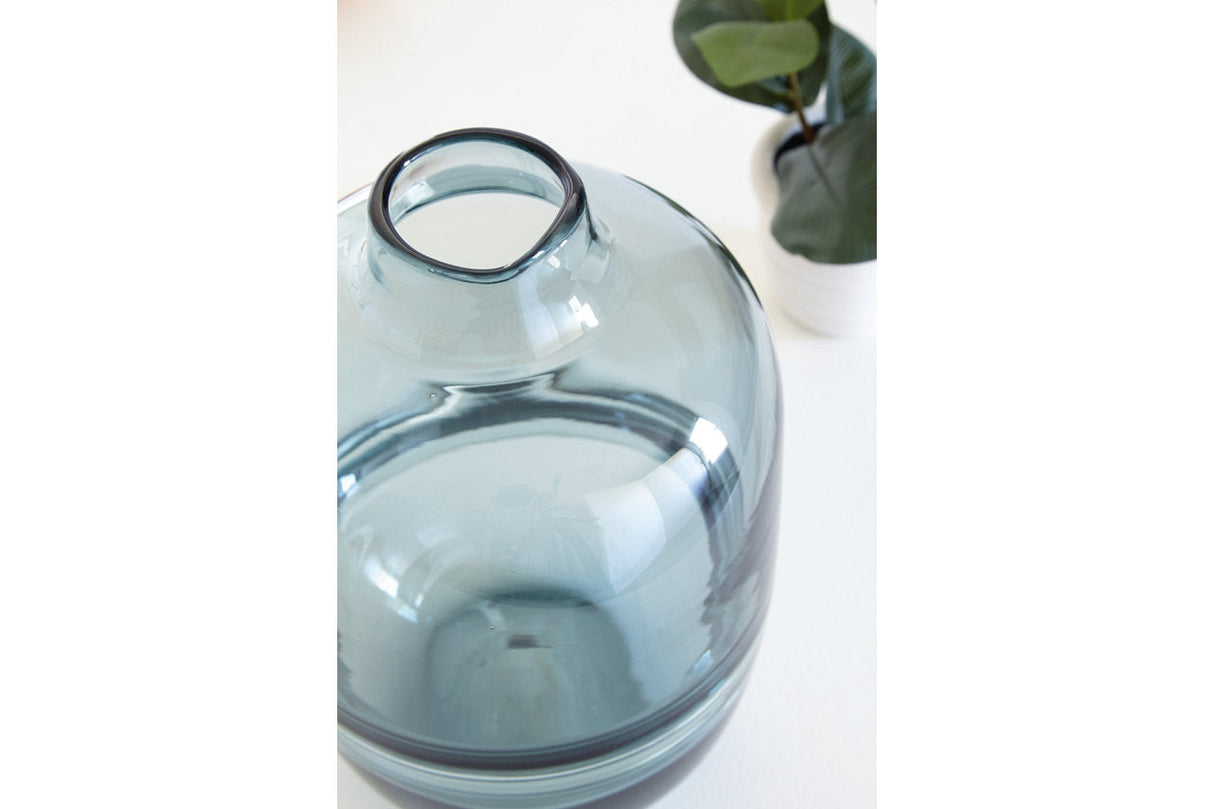 Lemmitt Teal Vase by Ashley at Eve Furniture