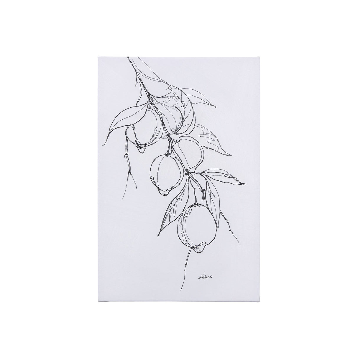 Lemon Branch I by Mercana Studio a Hand Embellished Textured Canvas by Mercana at Eve Furniture