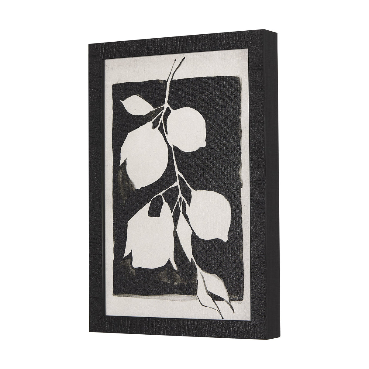 Lemon Branch Silhouette by Mercana Studio a Hand Embellished Textured Framed Art Print by Mercana at Eve Furniture
