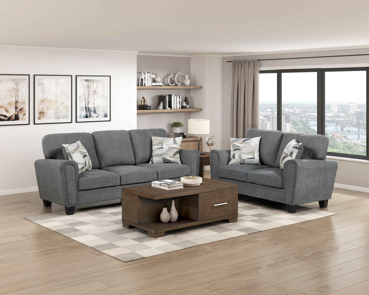 Lemond Dark Gray Living Room Set by Homelegance at Eve Furniture