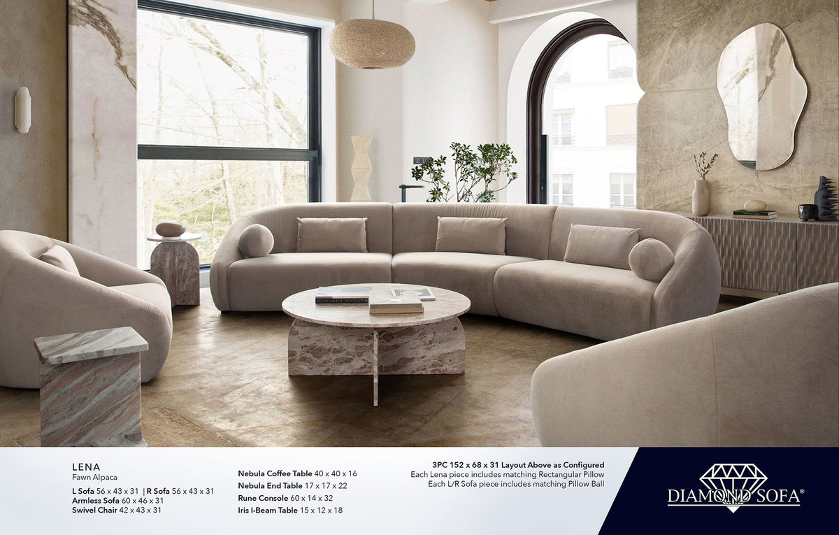 Lena Fawn Alpaca 4-Pc Sectional by Diamond Sofa at Eve Furniture