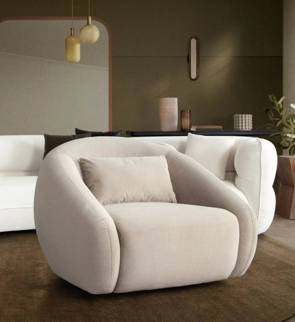 Lena Fawn Fabric Swivel Accent Chair by Diamond Sofa at Eve Furniture